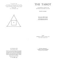 Mouni Sadhu - The Tarot, A Contemporary Course Of The Quintessence Of Hermetic Occultism